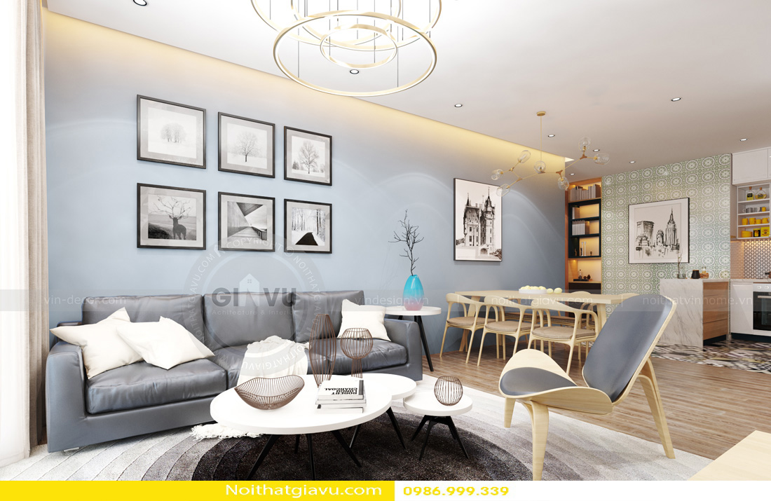 thiết kế nội thất chung cư Vinhomes Gardenia hiện đại 01