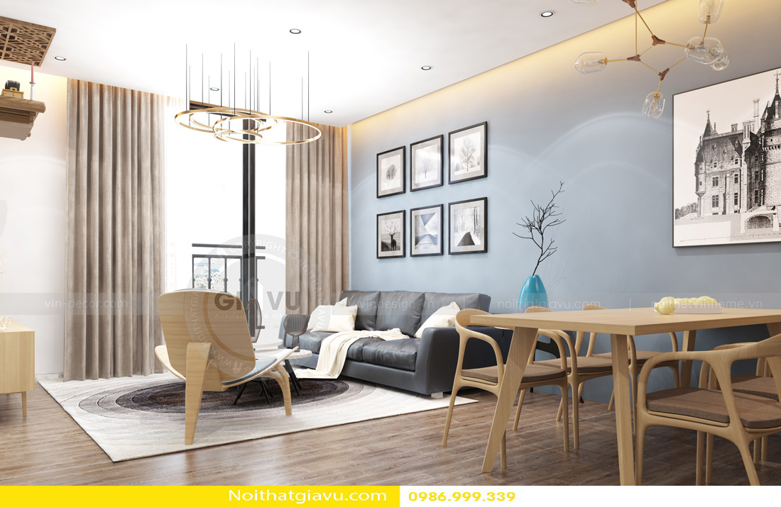 thiết kế nội thất chung cư Vinhomes Gardenia hiện đại 02