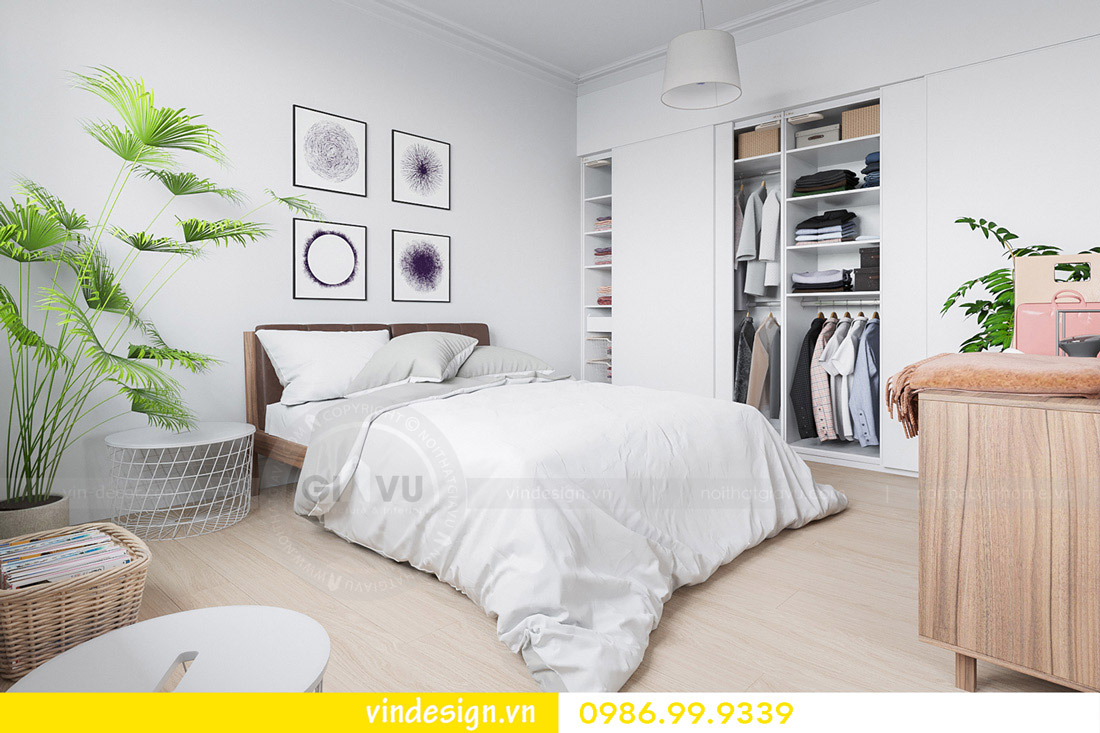 thiết kế nội thất chung cư phòng ngủ mệnh thủy 03
