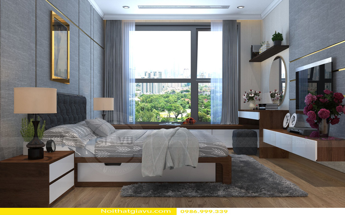 thiết kế nội thất chung cư phòng ngủ mệnh thủy 06