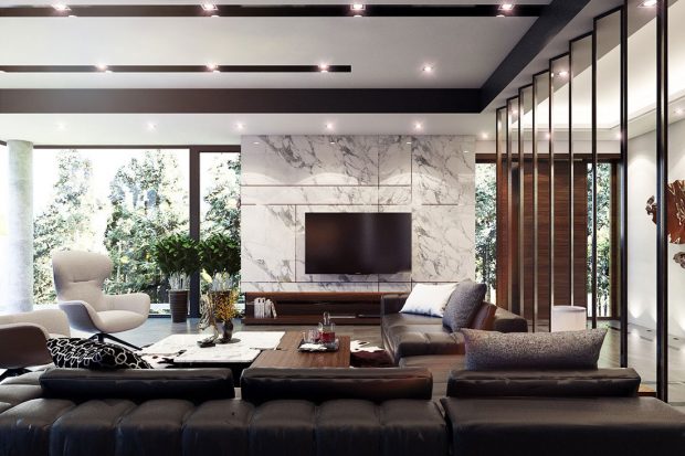 Biệt thự Green Bay- Mẫu thiết kế nội thất phòng khách sang trọng