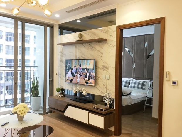 Thi công hoàn thiện nội thất căn hộ 2 phòng ngủ tại Times City Anh Sơn