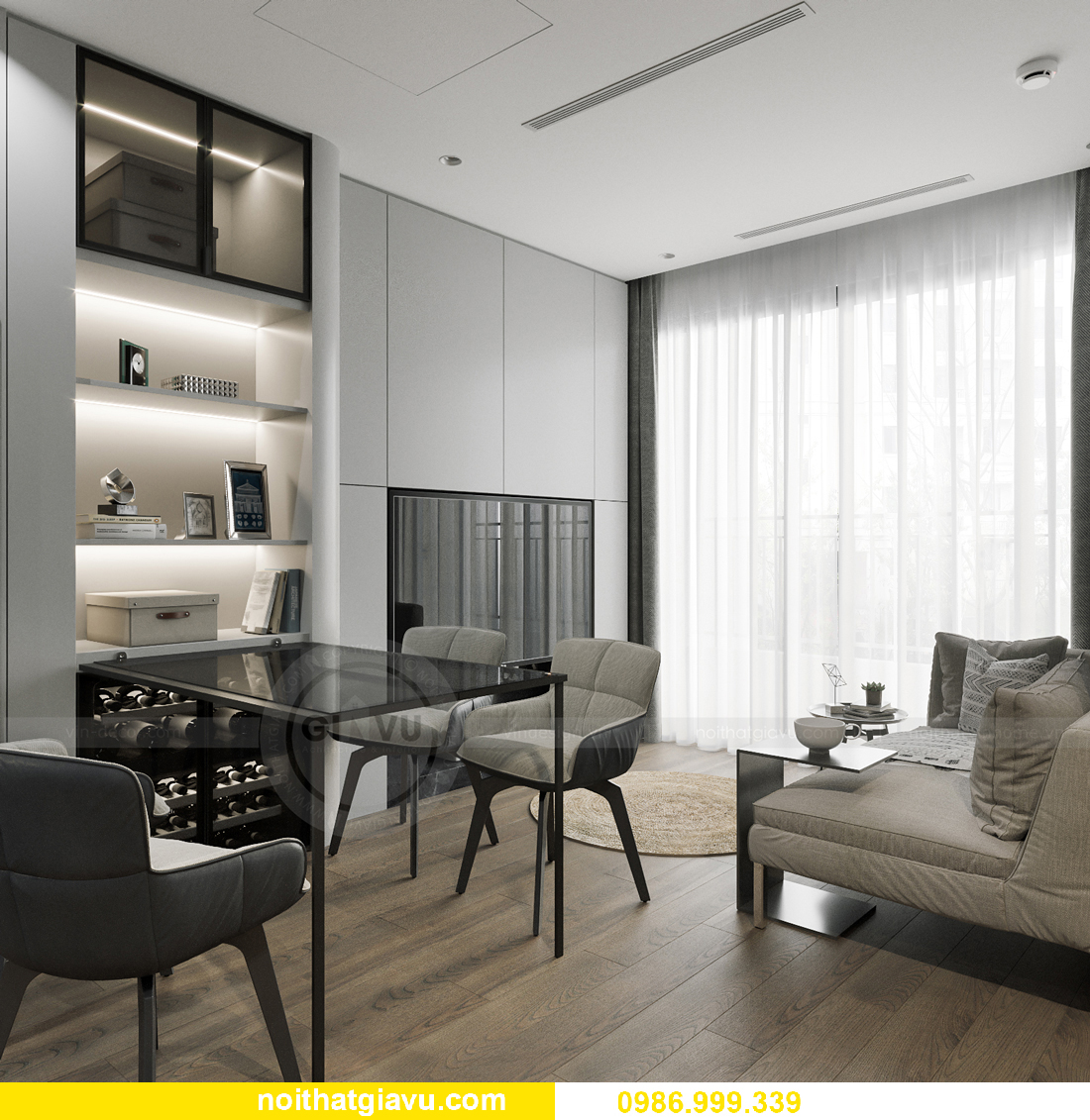 thiết kế nội thất căn hộ 43m2 tại chung cư Vinhomes Smart City 4