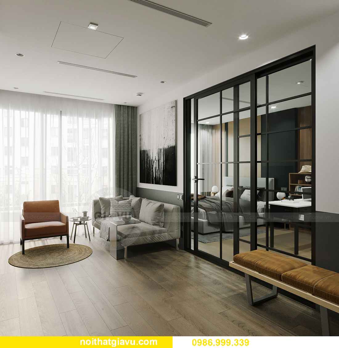 thiết kế nội thất căn hộ 43m2 tại chung cư Vinhomes Smart City 5