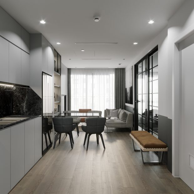 Thiết kế nội thất căn hộ 43m2 tại chung cư Vinhomes Smart City
