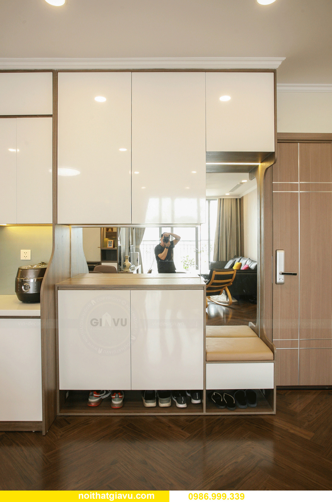 thi công hoàn thiện nội thất căn hộ Smart City đẹp hiện đại 1