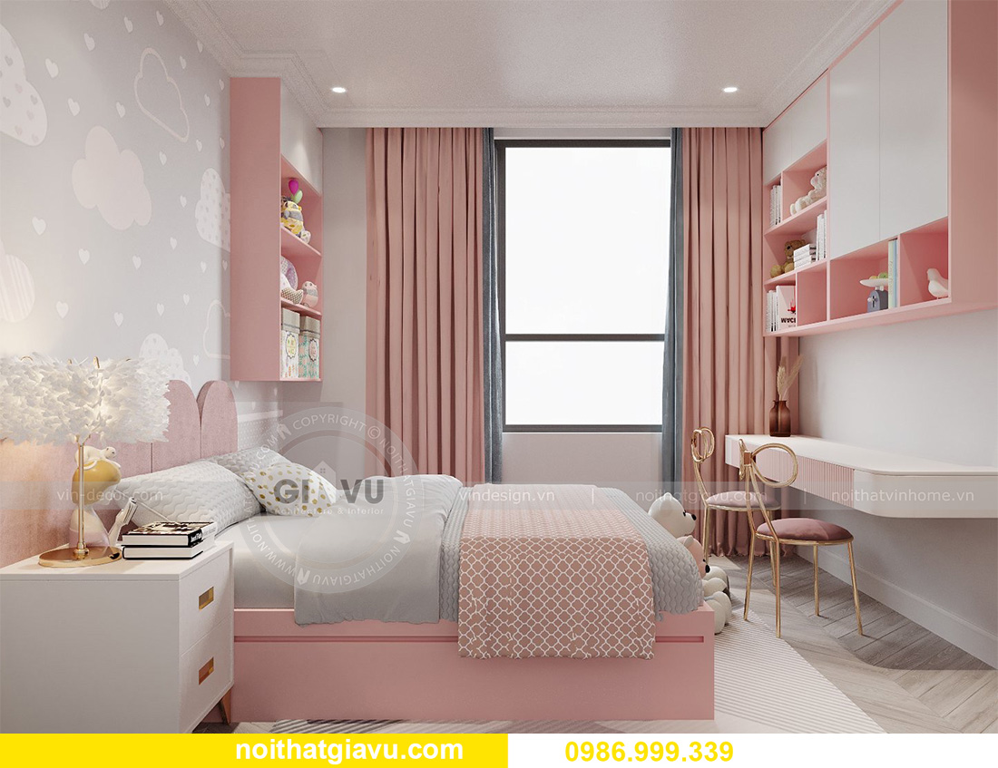 thiết kế nội thất căn hộ 97m2 3 phòng ngủ tại Smart City 14