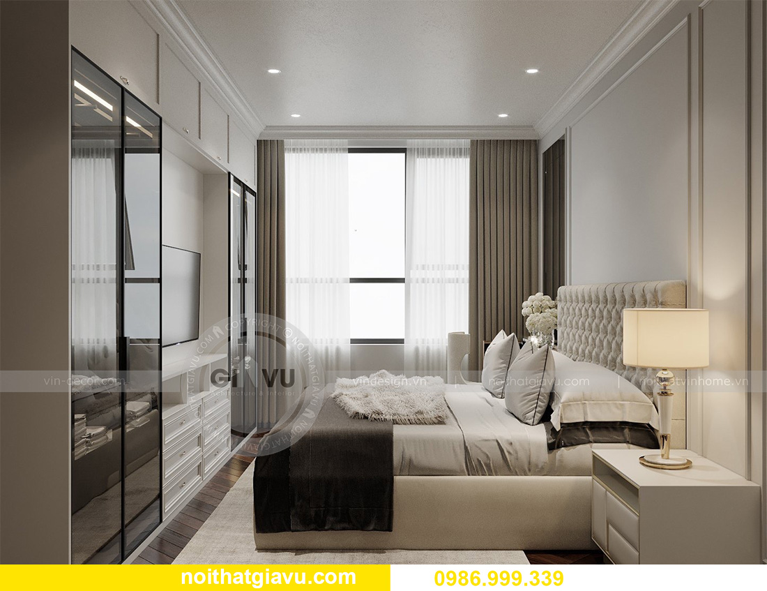 thiết kế nội thất căn hộ 97m2 3 phòng ngủ tại Smart City 9