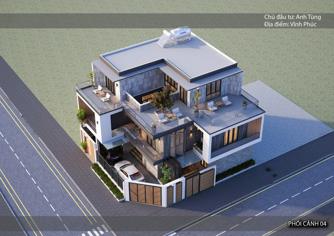 thiết kế biệt thự 3 tầng hiện đại tại Vĩnh Phúc 4
