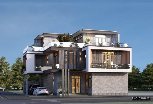 Thiết kế biệt thự 3 tầng hiện đại tại Vĩnh Phúc – Nhà anh Tùng