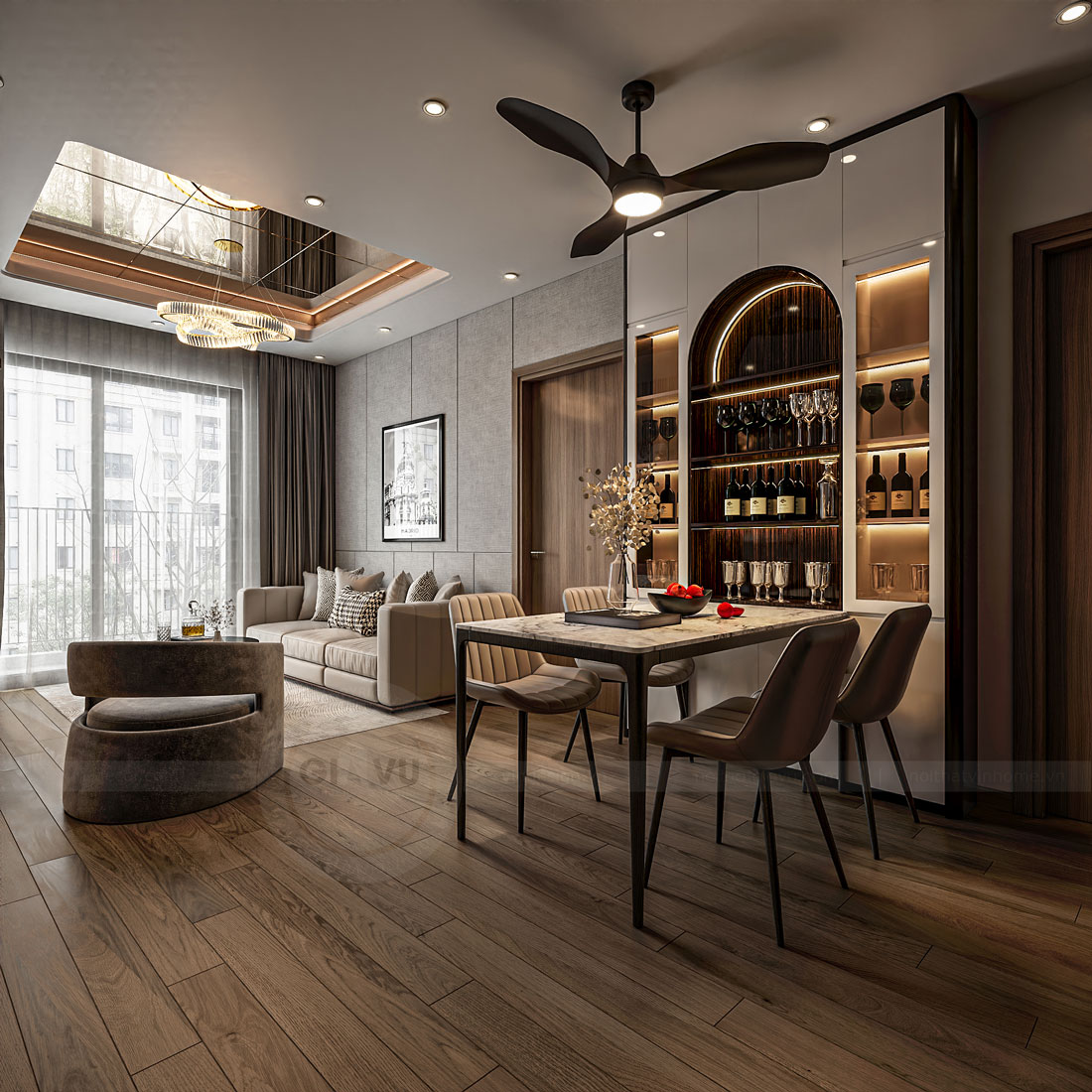 thiết kế nội thất căn hộ The Canopy Residences 3Pn 65m2 2