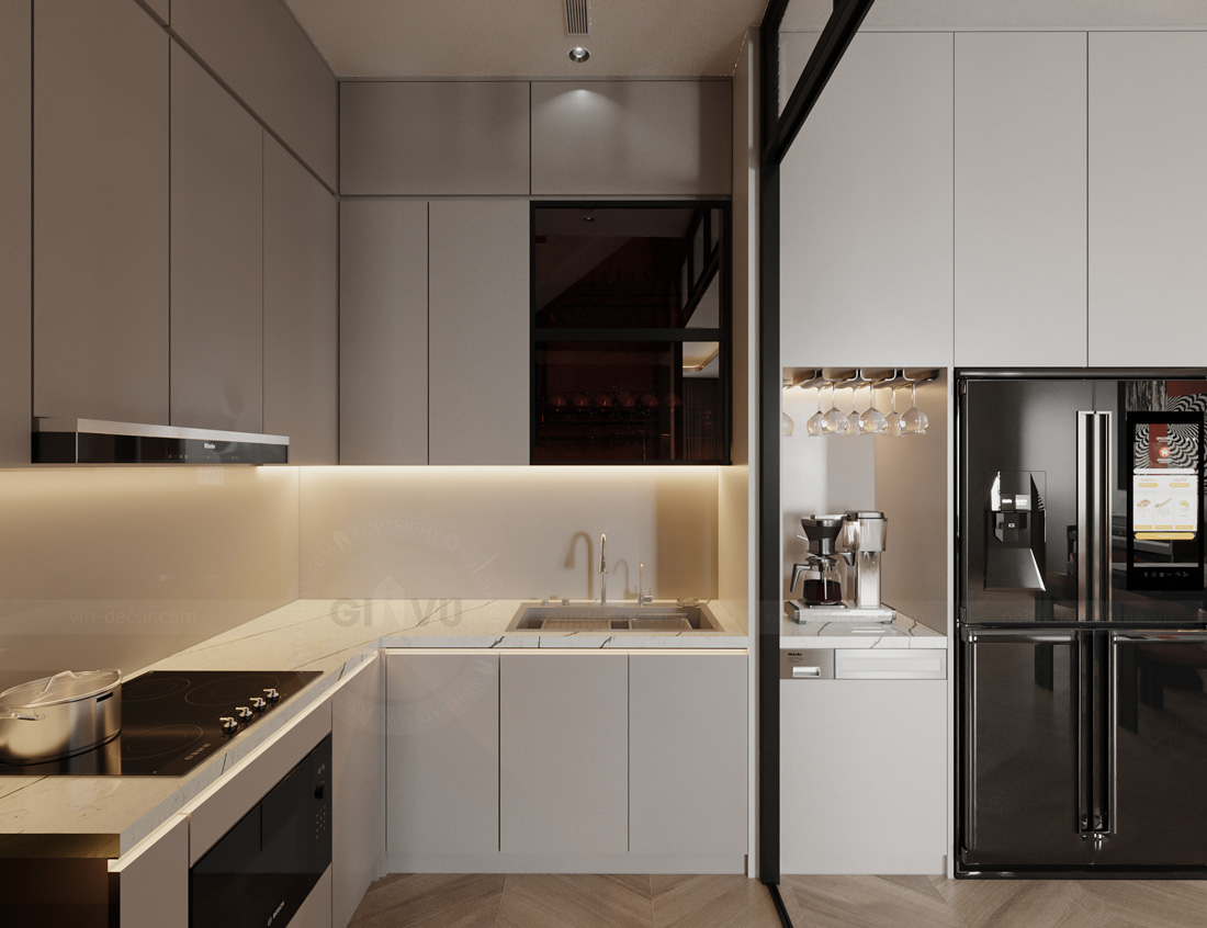 thiết kế nội thất biệt thự tứ lập Vinhomes Ocean Park - A Kiên 10