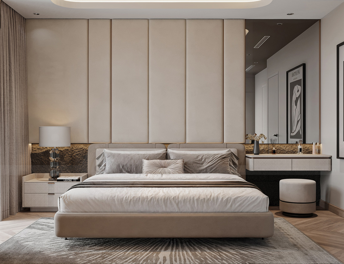 thiết kế nội thất biệt thự tứ lập Vinhomes Ocean Park - A Kiên 11
