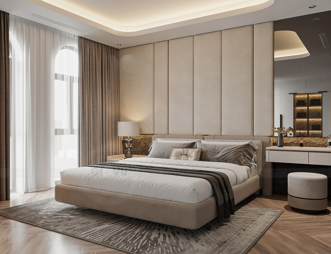 thiết kế nội thất biệt thự tứ lập Vinhomes Ocean Park - A Kiên 12