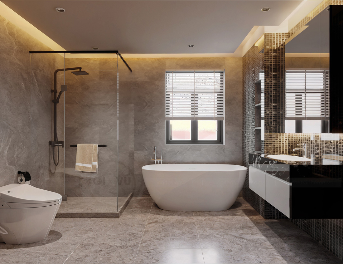 thiết kế nội thất biệt thự tứ lập Vinhomes Ocean Park - A Kiên 15