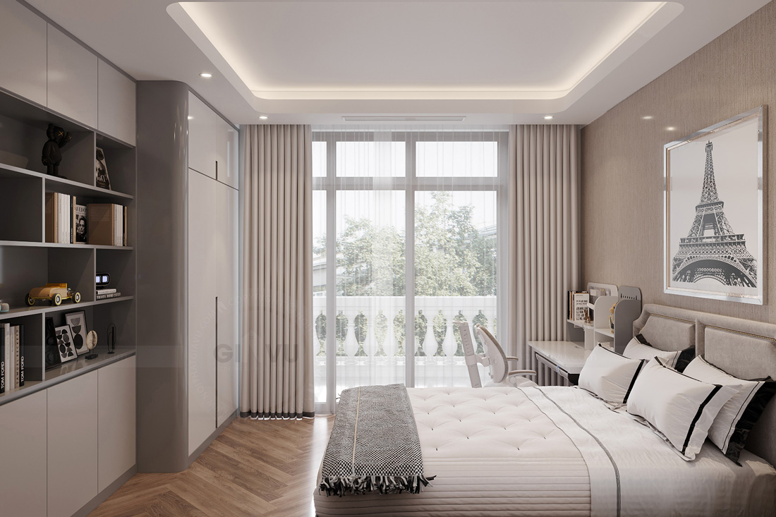 thiết kế nội thất biệt thự tứ lập Vinhomes Ocean Park - A Kiên 21
