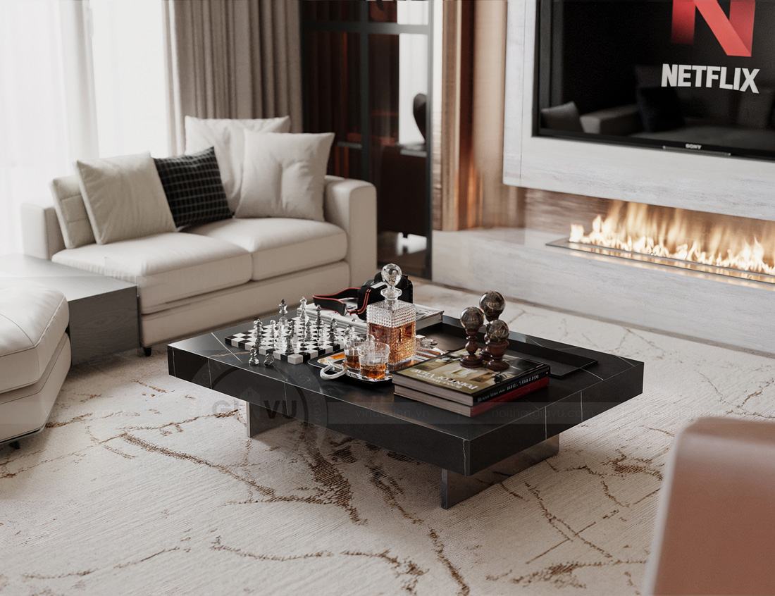 thiết kế nội thất biệt thự tứ lập Vinhomes Ocean Park - A Kiên 5