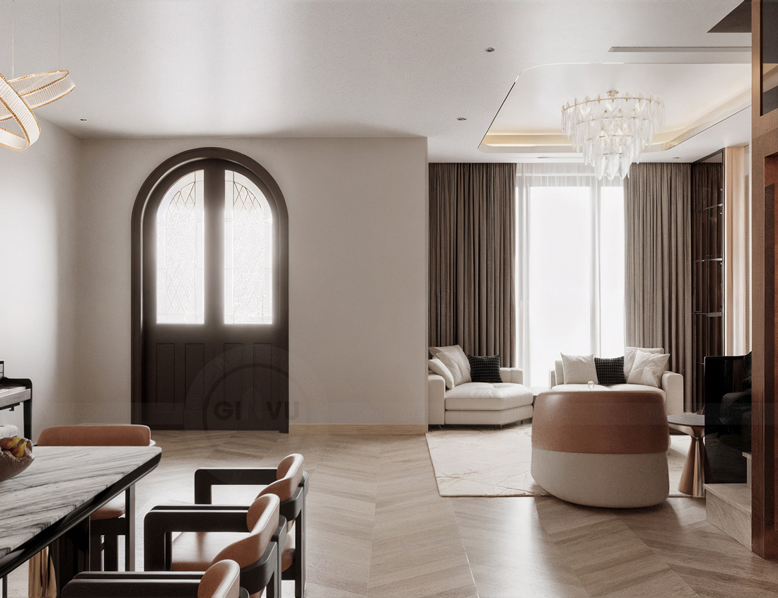 thiết kế nội thất biệt thự tứ lập Vinhomes Ocean Park - A Kiên 8