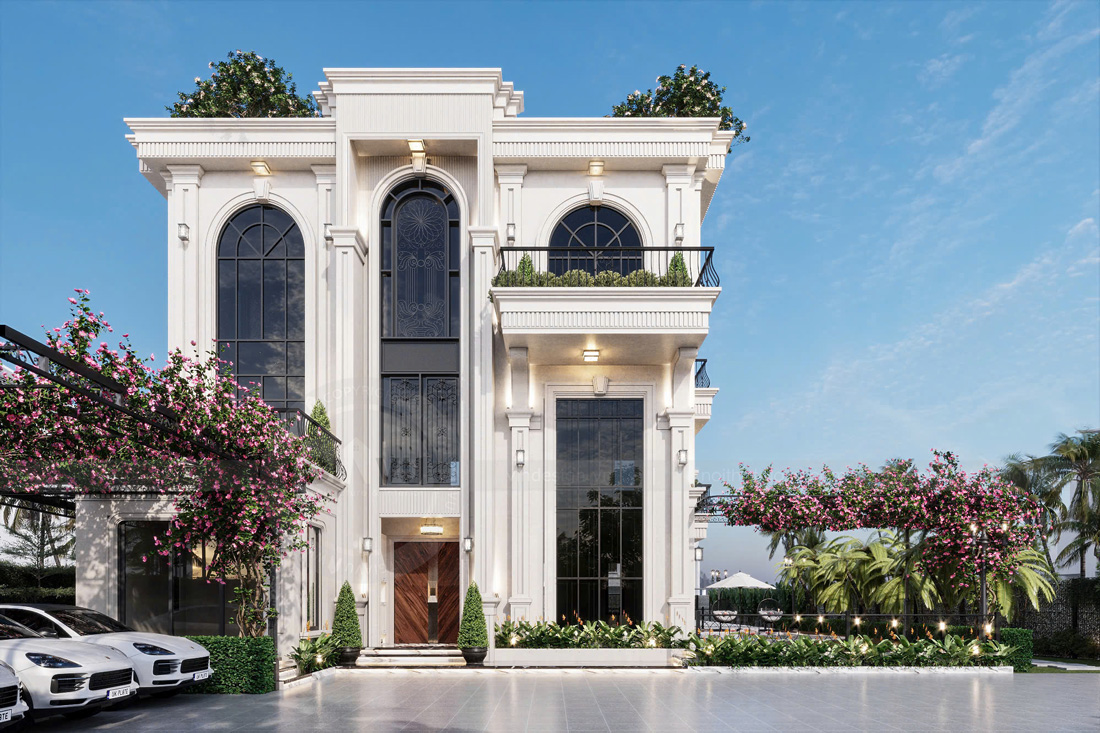 thiết kế kiến trúc biệt thự 500m2 3 tầng tại Thái Bình 1