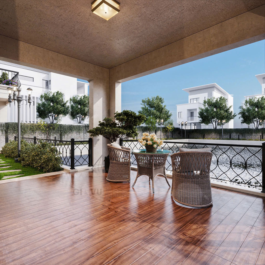 thiết kế kiến trúc biệt thự 500m2 3 tầng tại Thái Bình 6