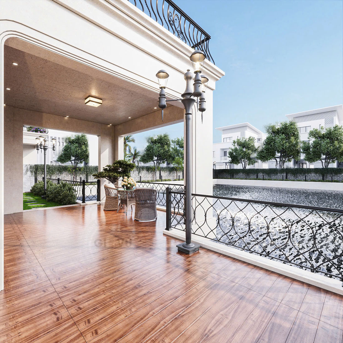 thiết kế kiến trúc biệt thự 500m2 3 tầng tại Thái Bình 7