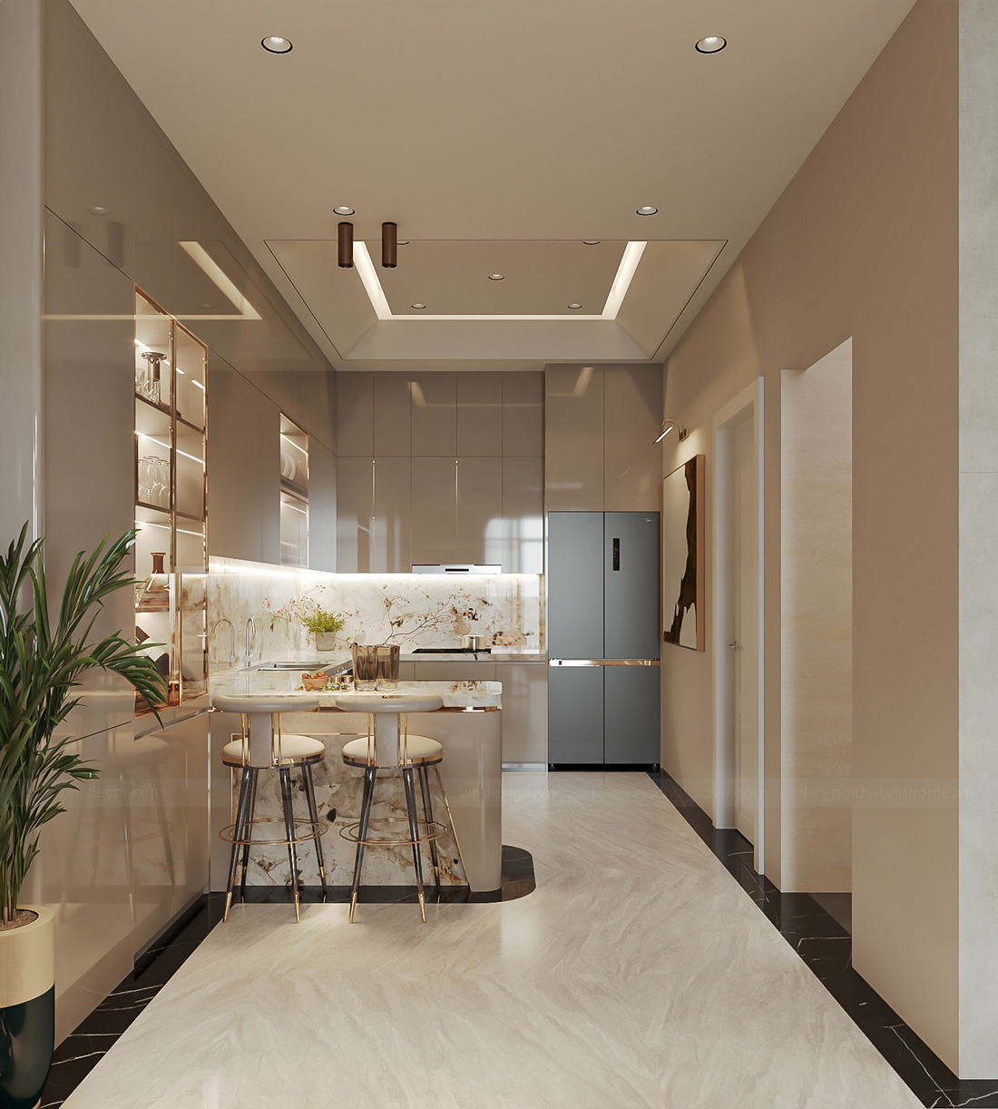 thiết kế thi công nội thất nhà phố 3 tầng nhà chị Thảo 11