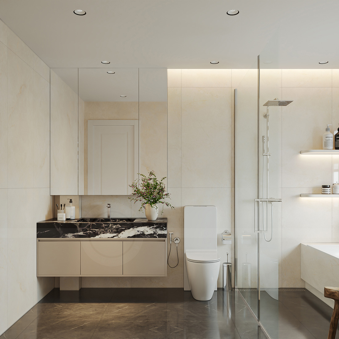 thiết kế thi công nội thất nhà phố 3 tầng nhà chị Thảo 20