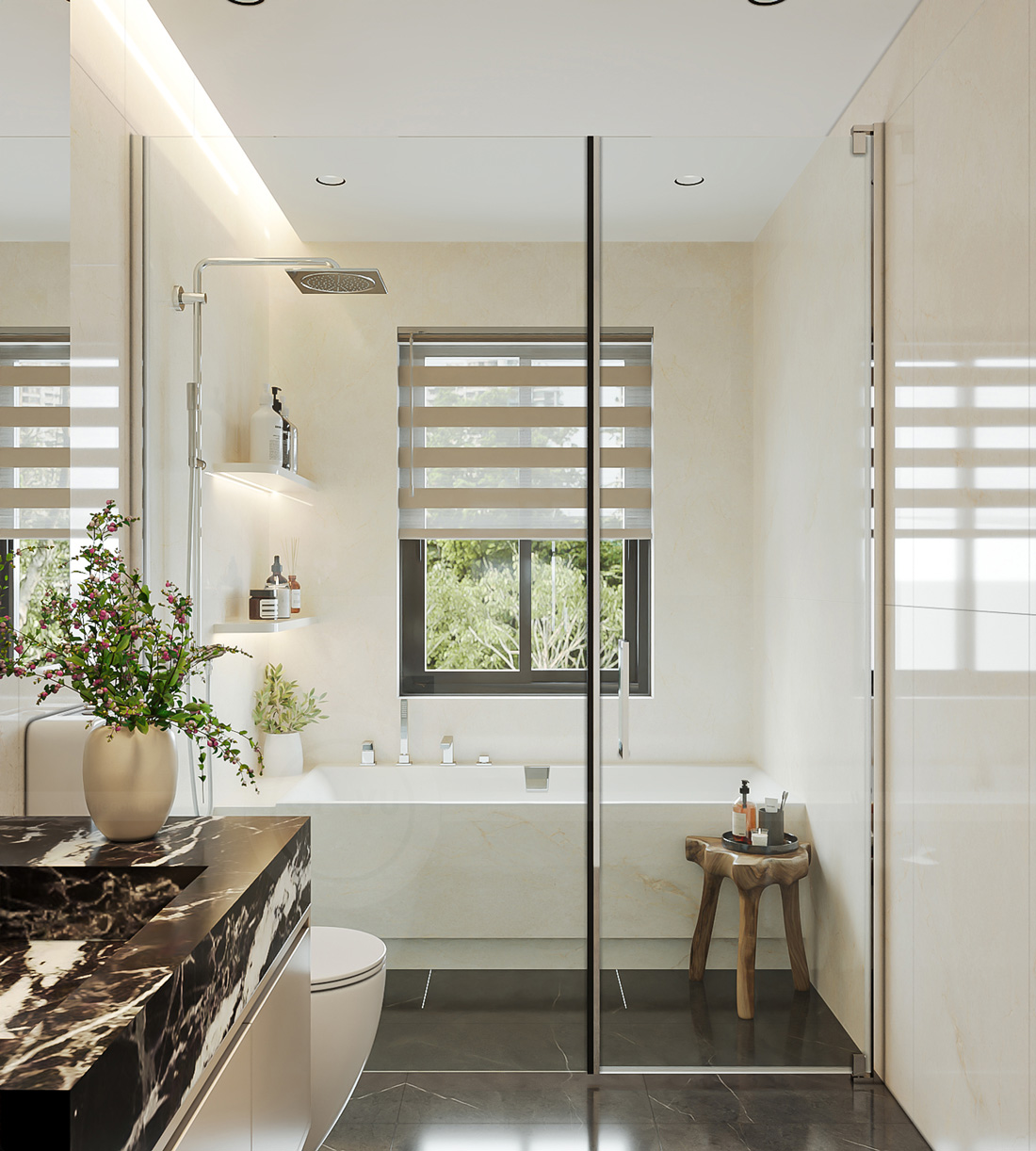 thiết kế thi công nội thất nhà phố 3 tầng nhà chị Thảo 21