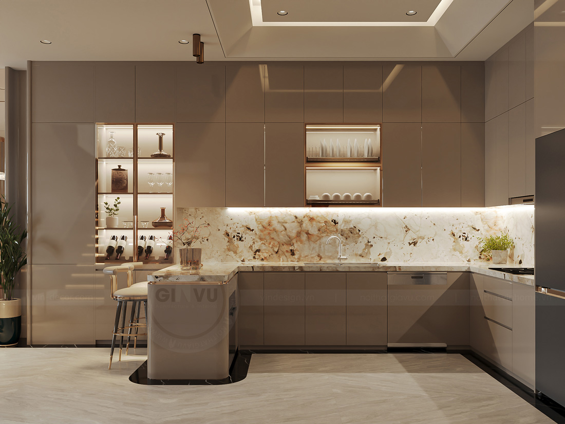 thiết kế thi công nội thất nhà phố 3 tầng nhà chị Thảo 9