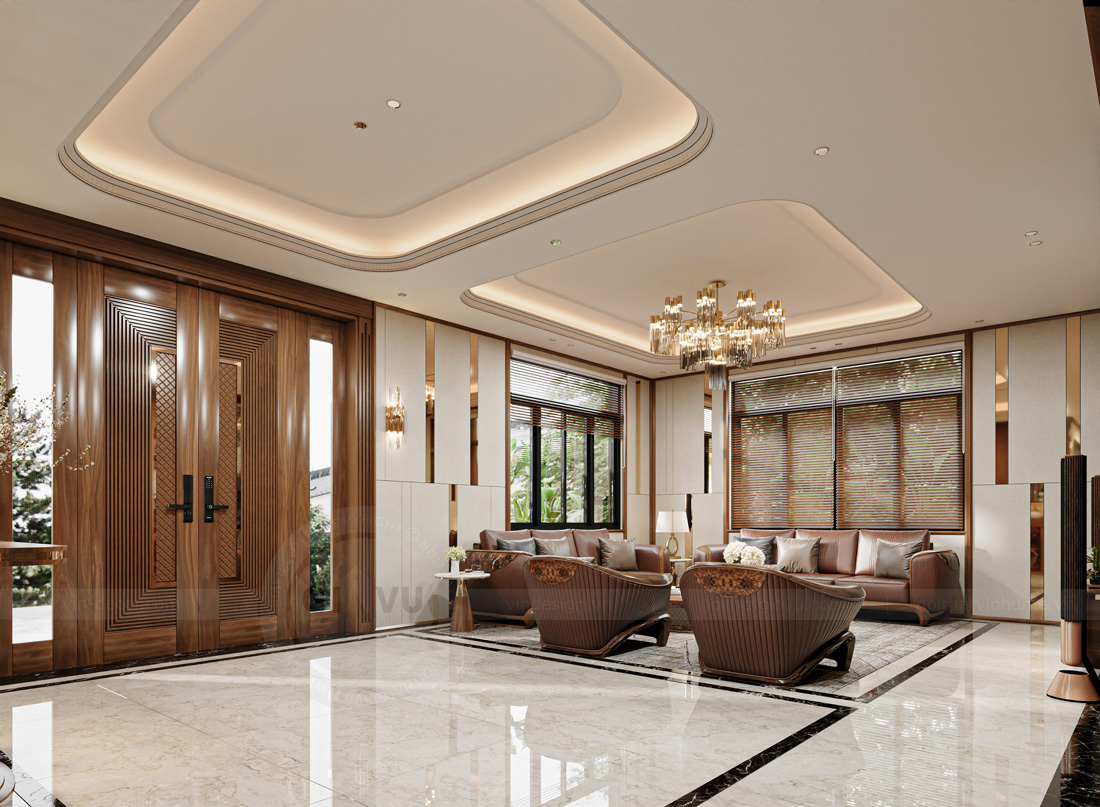 nội thất biệt thự nhà vườn gỗ óc chó nhà anh Hoàng 1