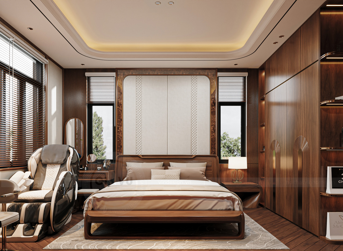 nội thất biệt thự nhà vườn gỗ óc chó nhà anh Hoàng 11