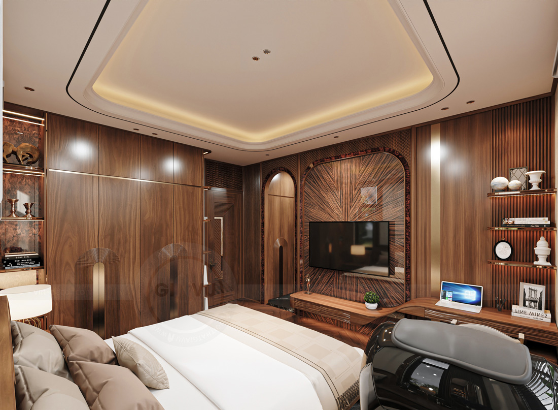 nội thất biệt thự nhà vườn gỗ óc chó nhà anh Hoàng 12