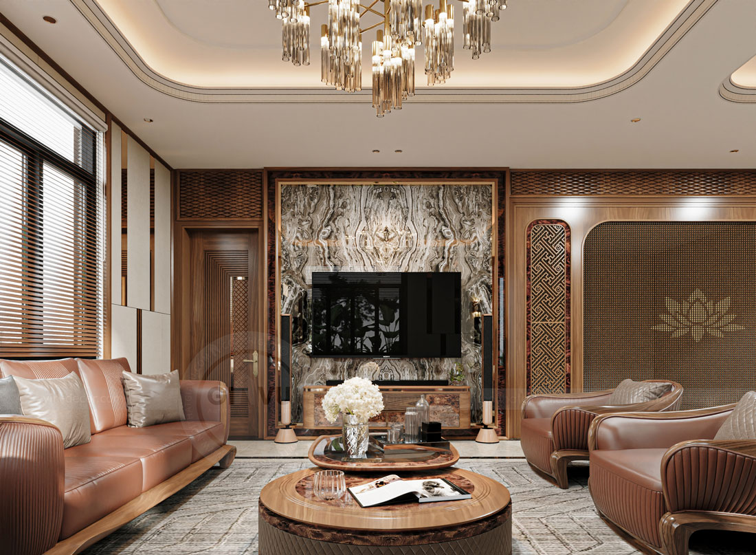 nội thất biệt thự nhà vườn gỗ óc chó nhà anh Hoàng 3