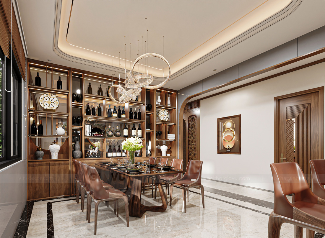 nội thất biệt thự nhà vườn gỗ óc chó nhà anh Hoàng 8