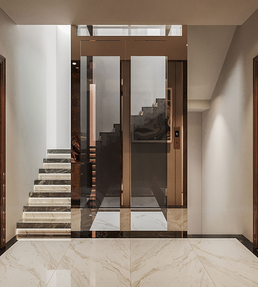 thiết kế biệt thự bán hầm tân cổ điển nhà anh Trung 22