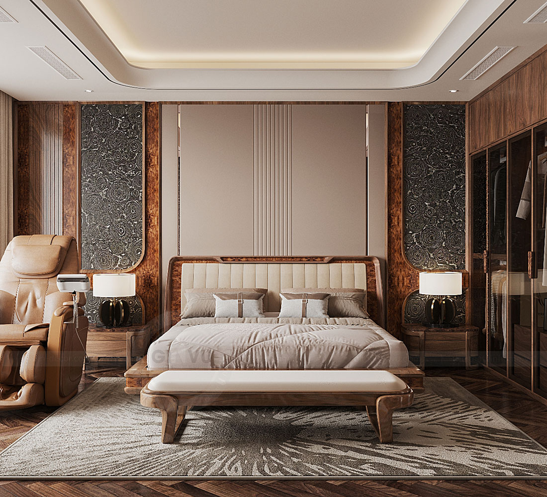 thiết kế biệt thự bán hầm tân cổ điển nhà anh Trung 23