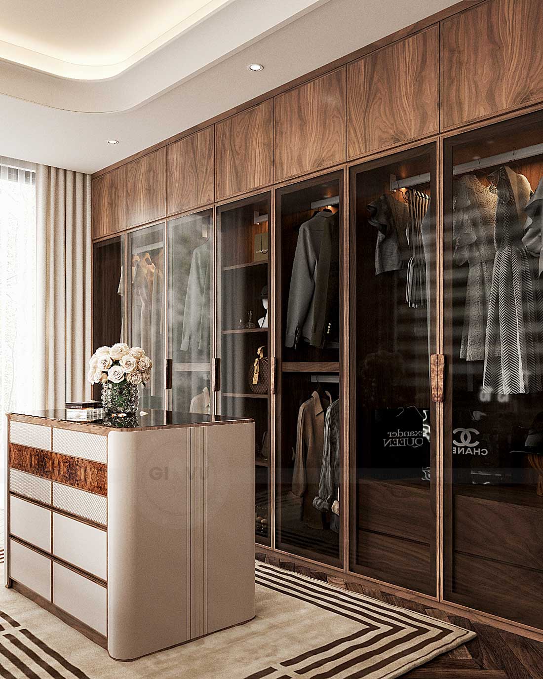 thiết kế biệt thự bán hầm tân cổ điển nhà anh Trung 28