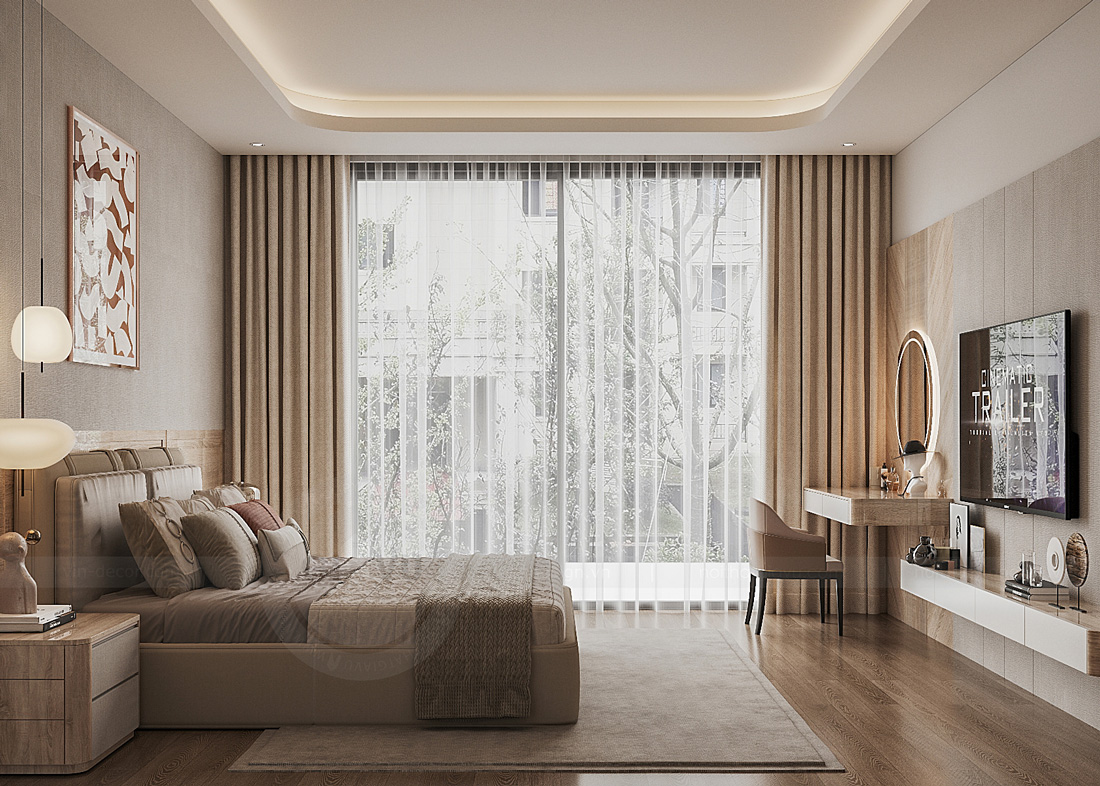 thiết kế biệt thự bán hầm tân cổ điển nhà anh Trung 31