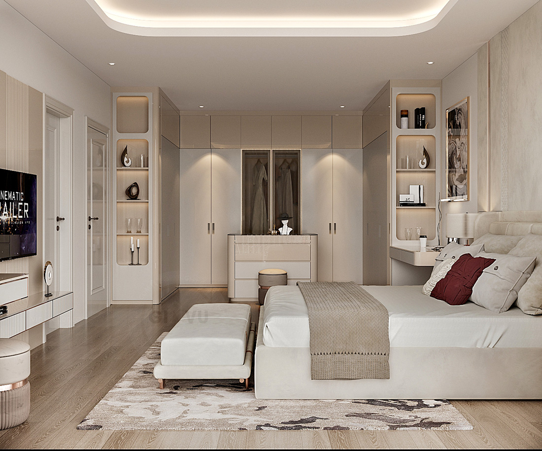 thiết kế biệt thự bán hầm tân cổ điển nhà anh Trung 39