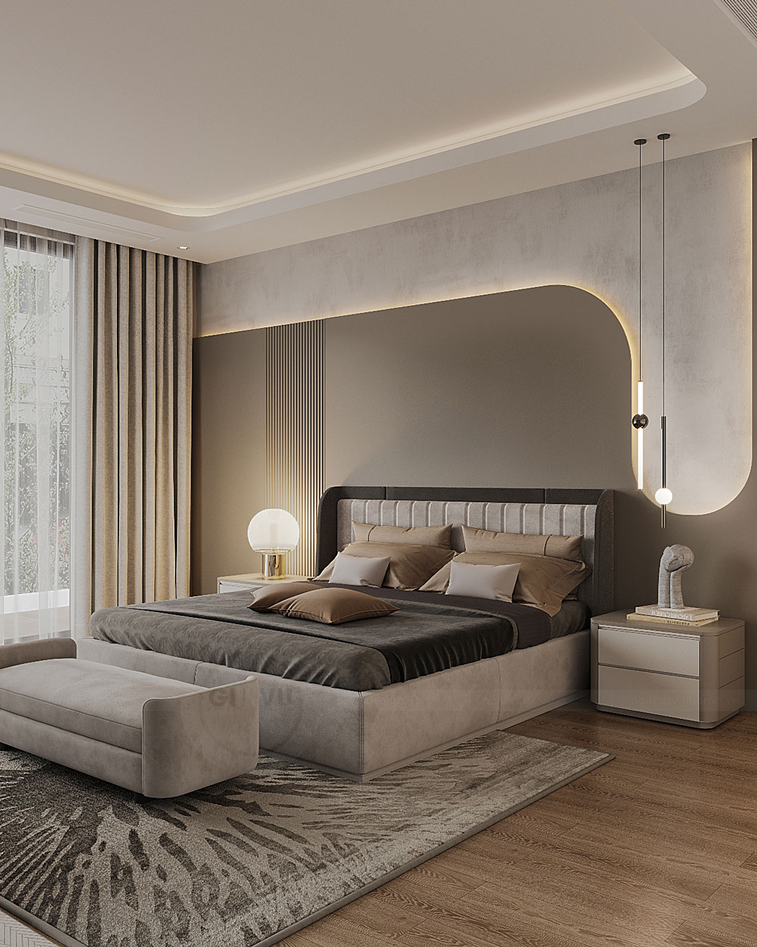 thiết kế biệt thự bán hầm tân cổ điển nhà anh Trung 47