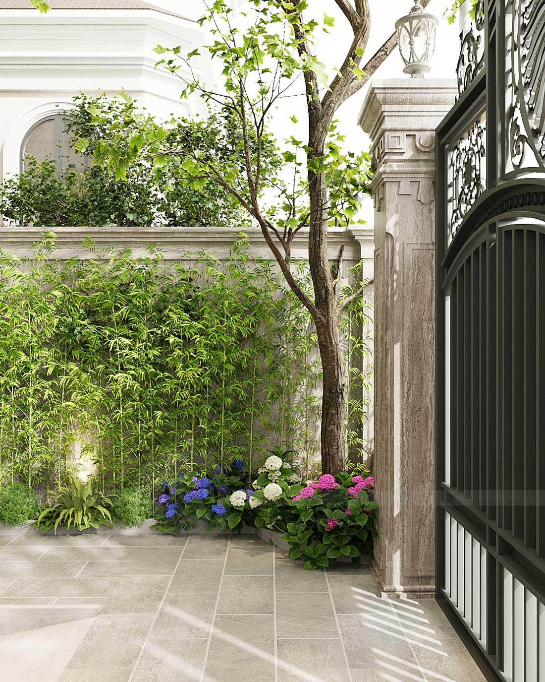 thiết kế biệt thự bán hầm tân cổ điển nhà anh Trung 5