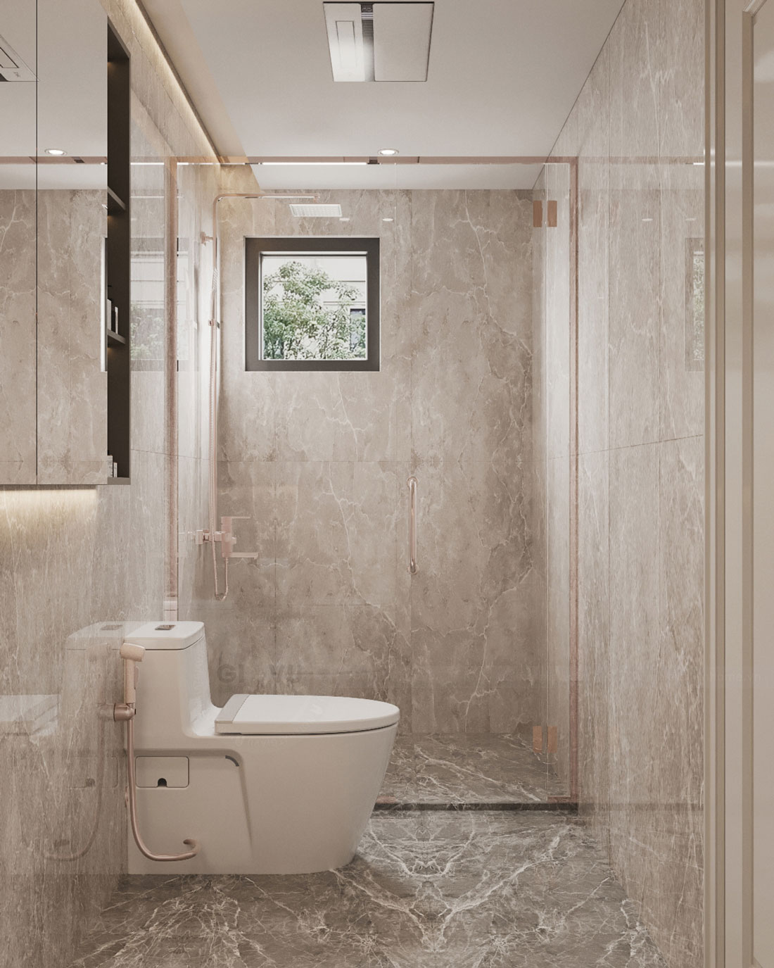 thiết kế biệt thự bán hầm tân cổ điển nhà anh Trung 52