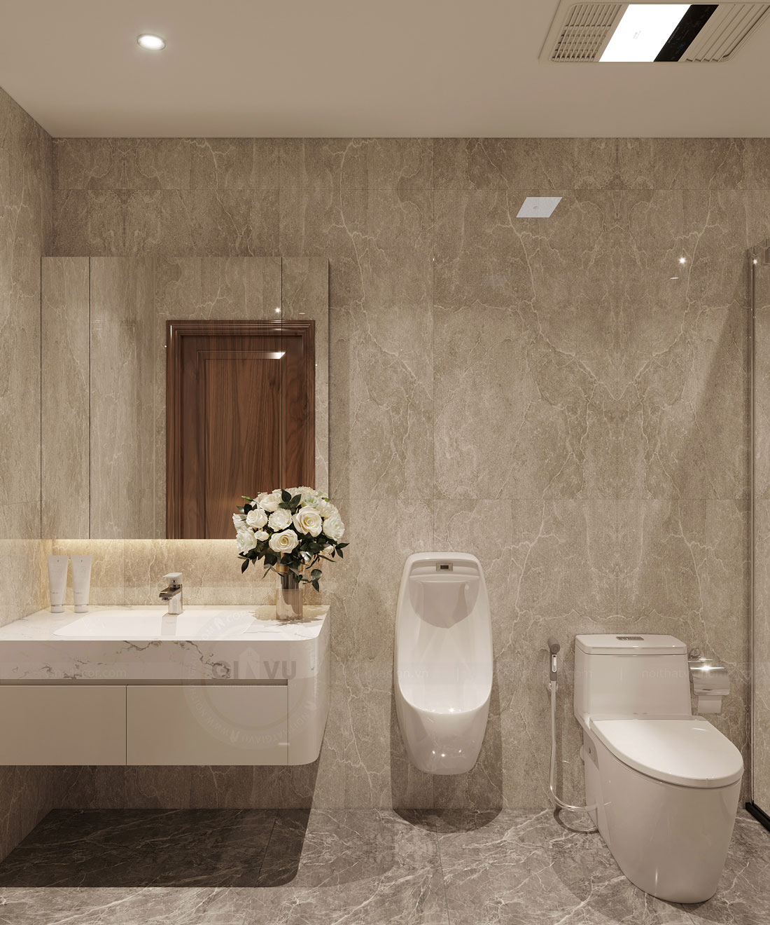 thiết kế biệt thự bán hầm tân cổ điển nhà anh Trung 61