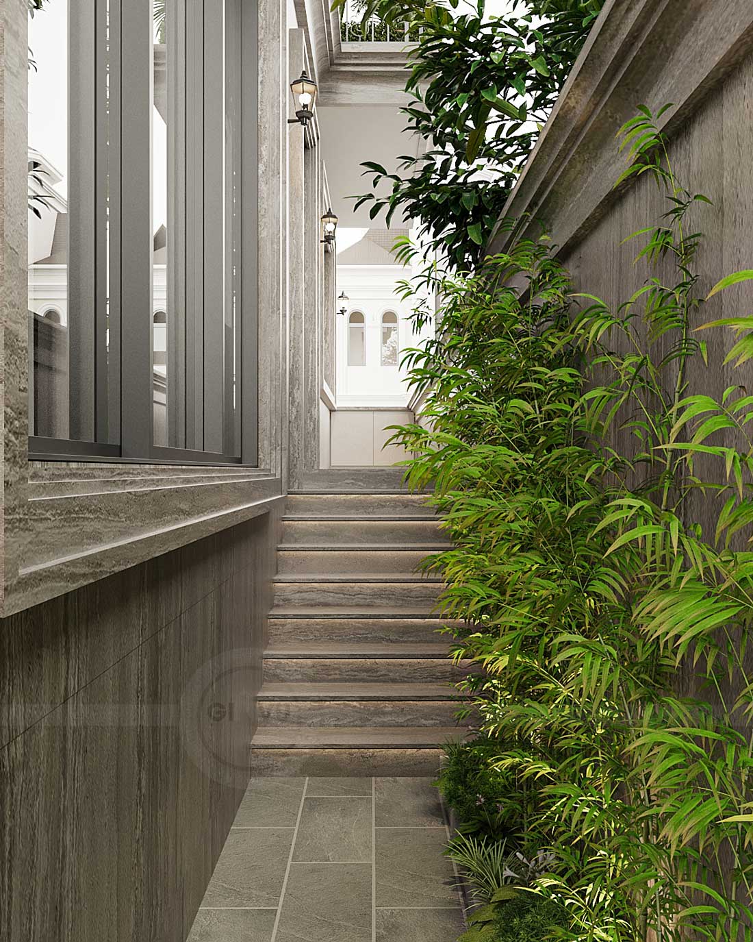 thiết kế biệt thự bán hầm tân cổ điển nhà anh Trung 7