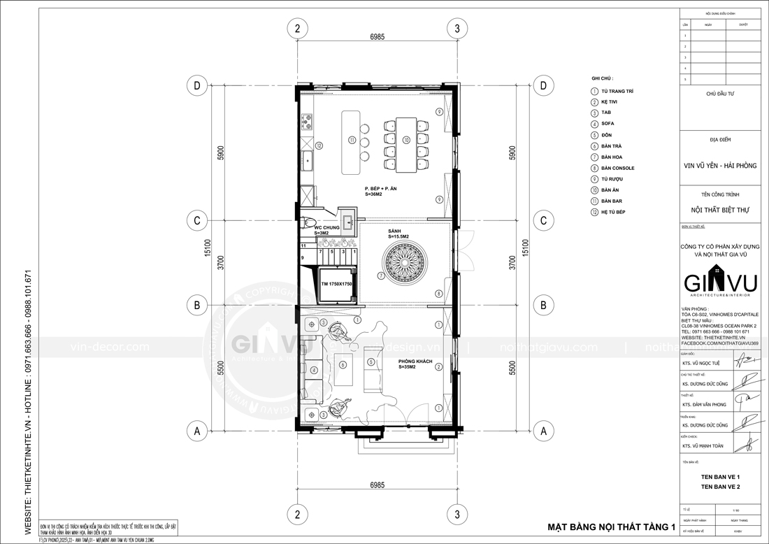 thiết kế thi công biệt thự Vinhomes Vũ Yên nhà anh Trung 1