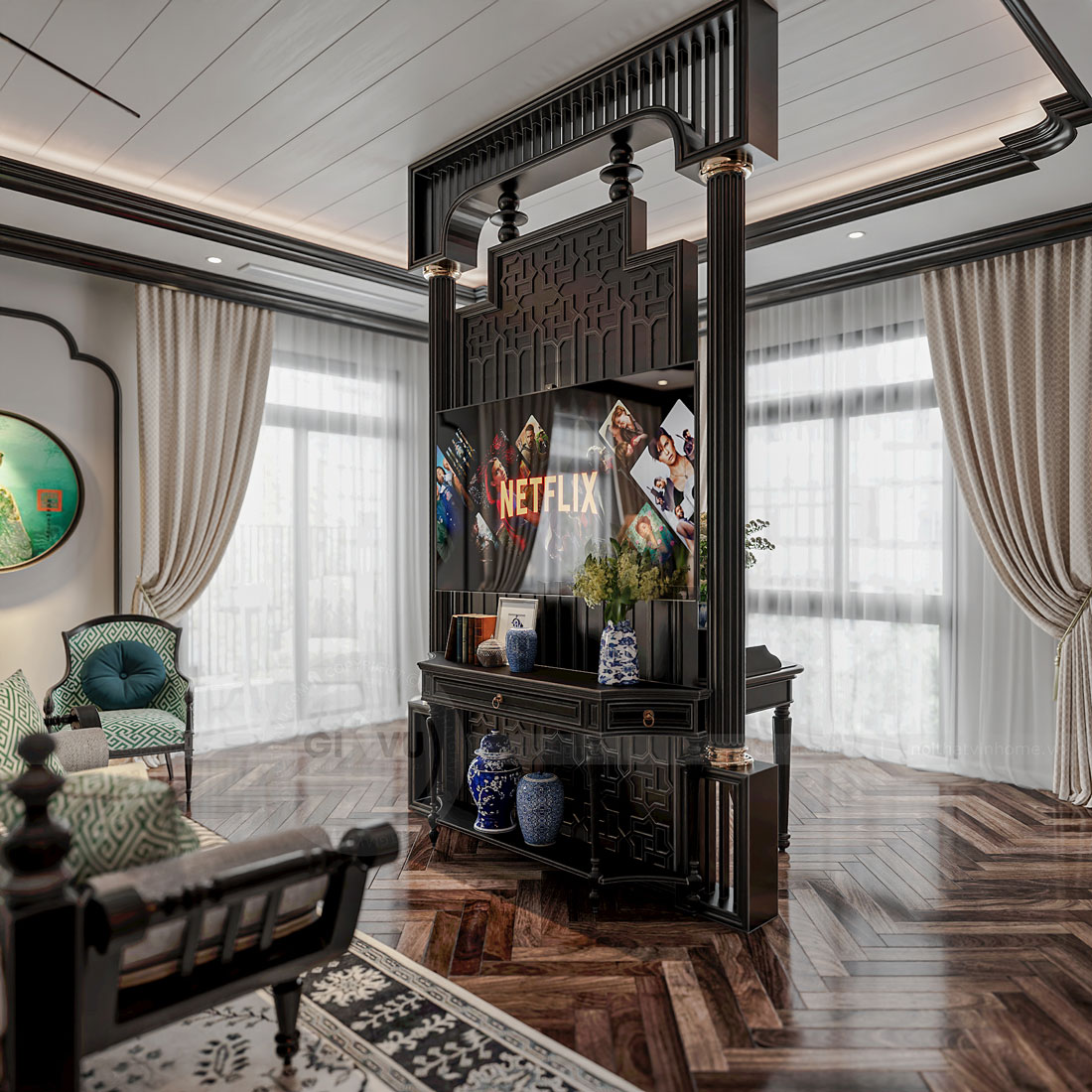 thiết kế thi công biệt thự Vinhomes Vũ Yên nhà anh Trung 30