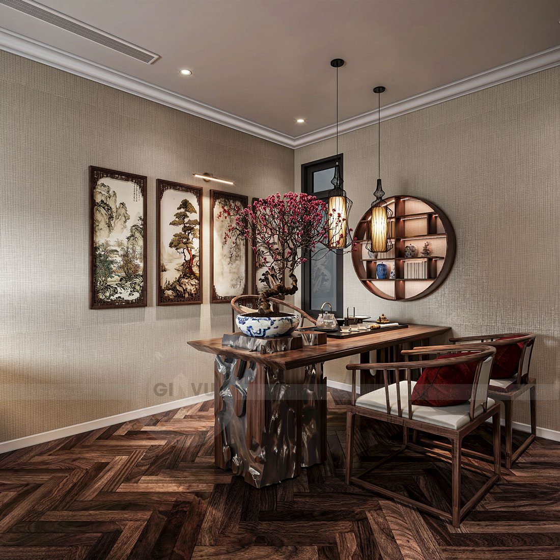 thiết kế thi công biệt thự Vinhomes Vũ Yên nhà anh Trung 41