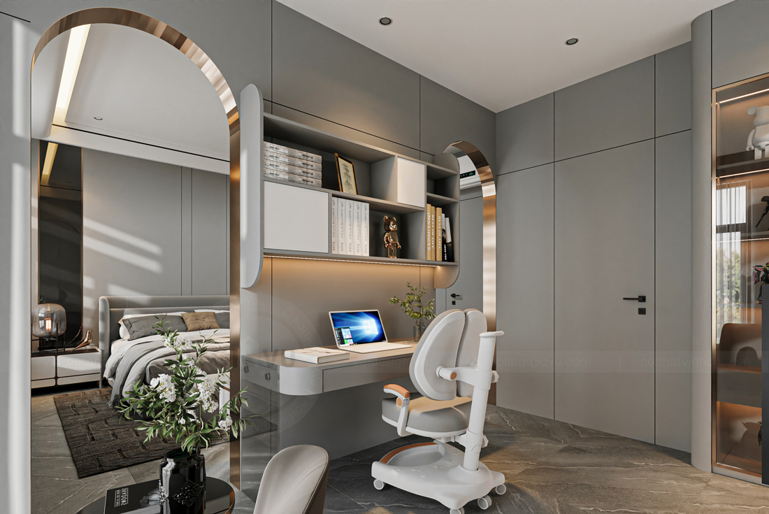 thiết kế thi công biệt thự Vinhomes Vũ Yên nhà anh Trung 49