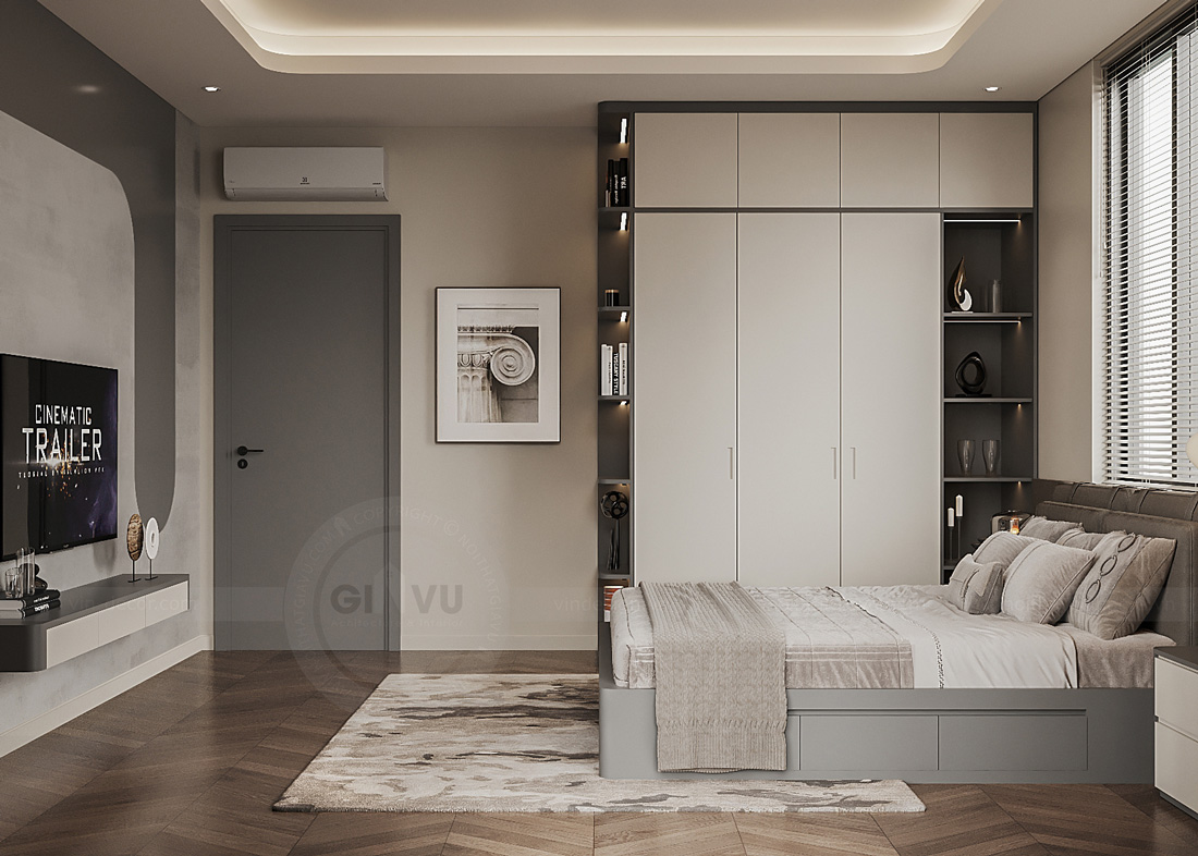 thiết kế thi công biệt thự Vinhomes Vũ Yên nhà anh Trung 62