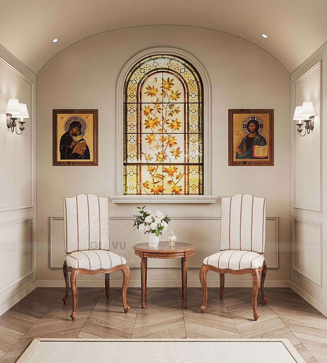 thiết kế thi công biệt thự Vinhomes Vũ Yên nhà anh Trung 76